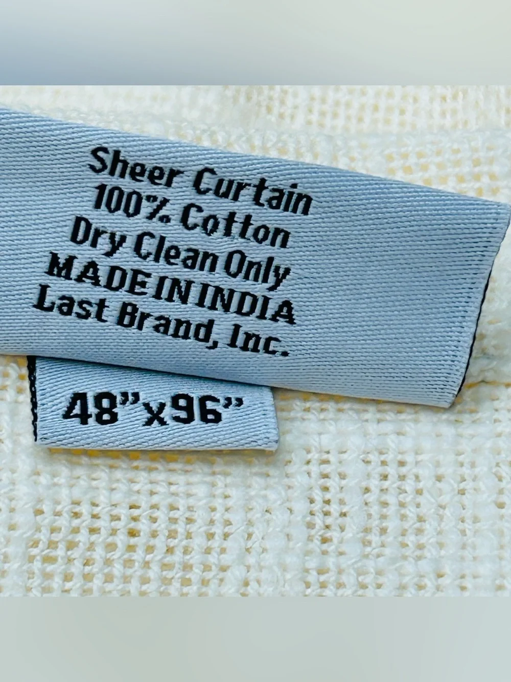 QUINCE Set Of 2 48x96 Cotton Sheer Curtains Ivory 0519